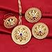 24k Gold Plated Bule White Stone Eritrea Habesha Wedding African Jewelry Set (Blue)