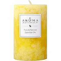 Aroma Naturals Essential Oil Orange and Lemongrass Scented Pillar Candle, Ambiance, 2.5 inch x 4 inch