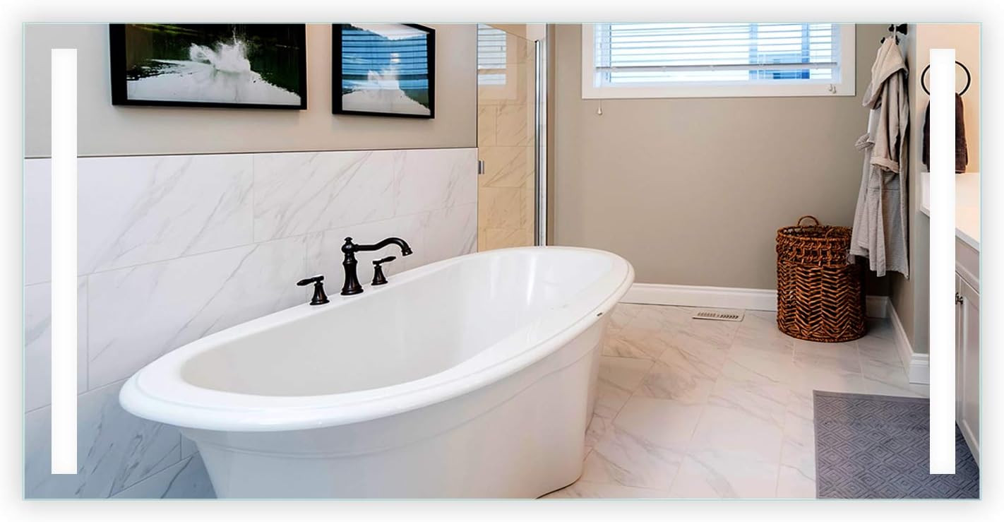 Amazon Com Front Lighted Vertical Led Bar Bathroom Vanity Mirror 72 Wide X 36 Tall Commercial Grade Rectangular Wall Mounted Kitchen Dining