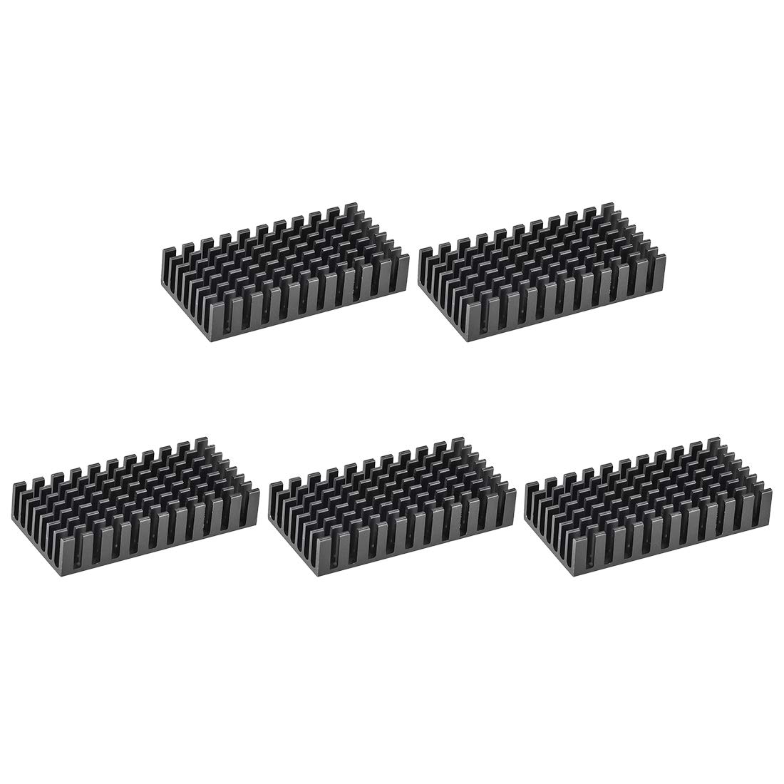 sourcing map Electronic Radiators Heatsink for MOS GPU IC Chip Black 50 x 25 x 10 mm 5pcs