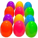 Higoala 24 Fillable Plastic Easter Egg Hunt Party Supply Pack - 2.76" Assorted Color Plastic Eggs