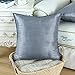 CaliTime Pack of 2 Silky Throw Pillow Covers Cases for Couch Sofa Bed Modern Light Weight Dyed Striped 18 X 18 Inches Gray