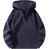 Verdusa Men's Quarter Zip Pullover Hoodies Long Sleeve Drop Shoulder Sweatshirt Casual Pullover 2026