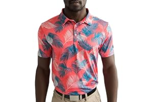 YATTA GOLF - Mens Golf Shirt Moisture Wicking Quick-Dry Short Sleeve - Standout Performance Casual Polo Shirts for Men