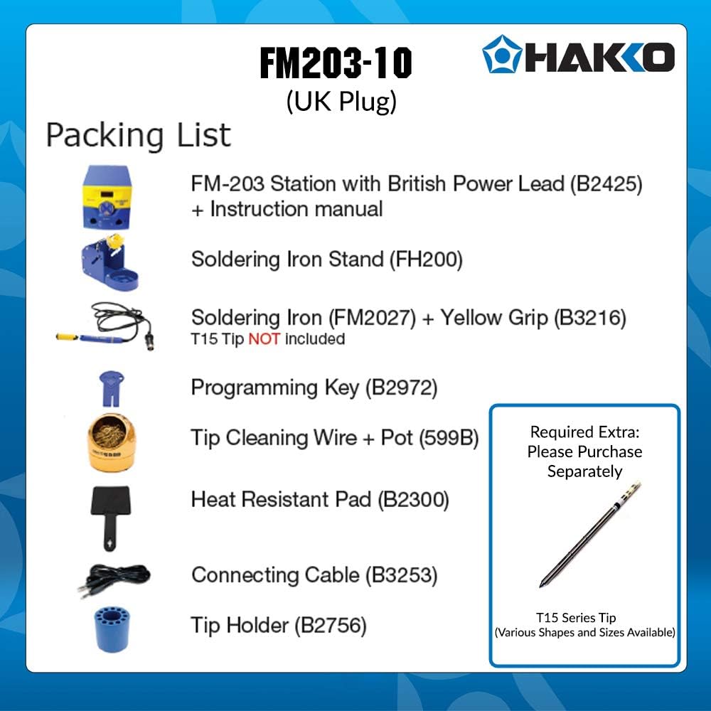 Hakko FM-203 Professional Dual Channel Rework, Soldering & Desoldering Station Supplied with Soldering Iron, Compact - Image 3