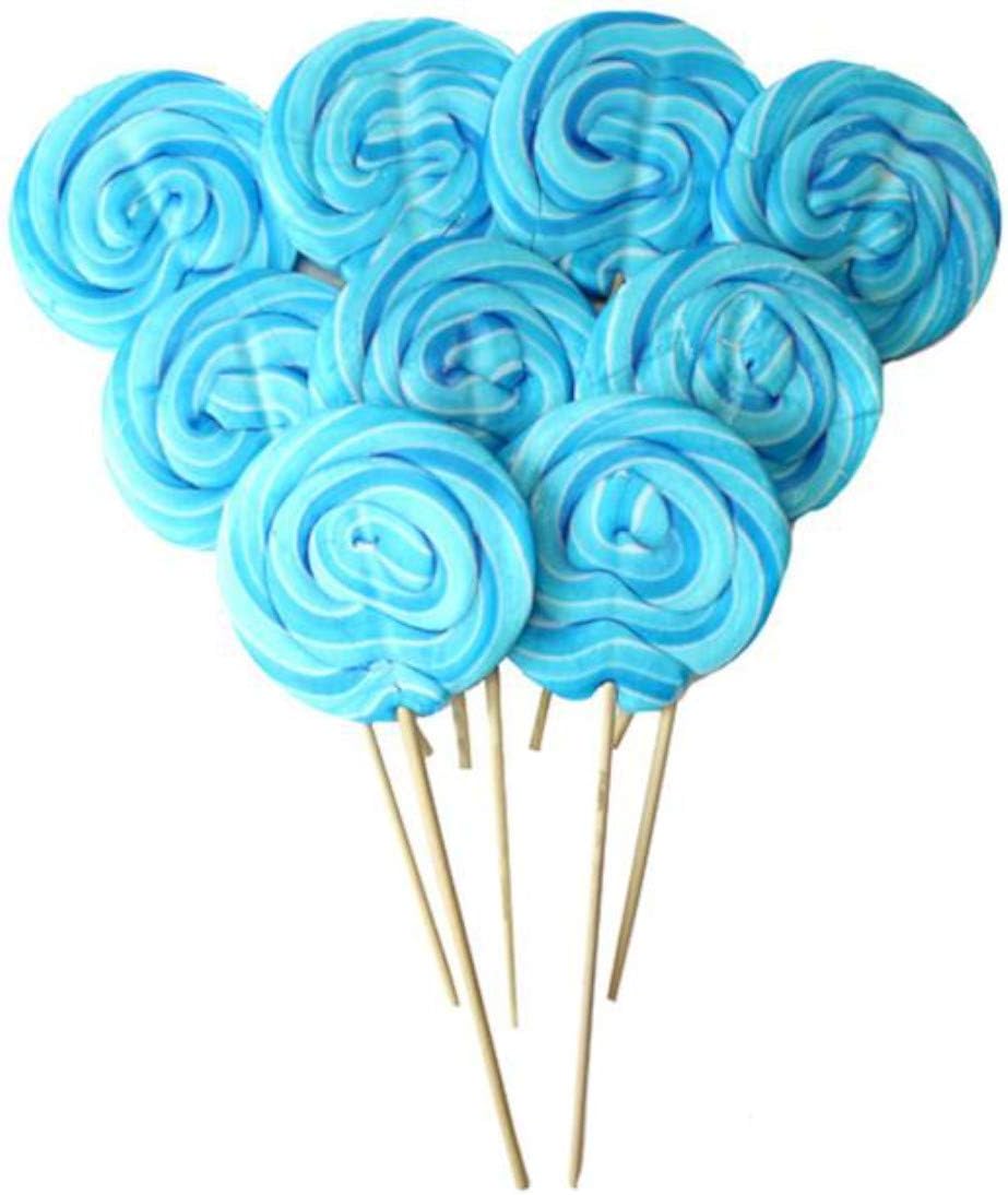 Candy Buffet Raspberry Flavour Blue Swirl Lollipops Party Sweets - 30 Pk