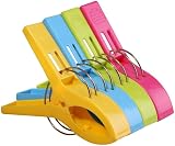 URAQT Beach Towel Clips 4 Pack Jumbo 12x9 cm Bright Color Windproof view 5