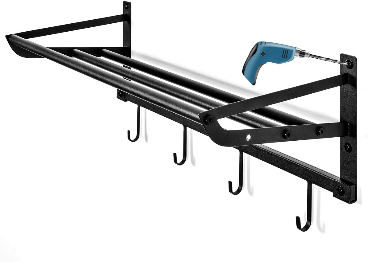 Sports Equipment Storage Rack for Baseball/Basketball/Football/Badminton/Golf/Yoga/Exercise Balls - Four Badminton Tennis Hold-2 Separate Storage Rack- Baseball/Softball Bat Rack/Bat Hooks: Sports & Outdoors