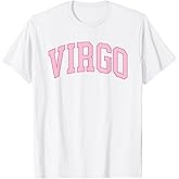 Virgo Zodiac Horoscope Pink Retro Preppy Throwback Womens T-Shirt
