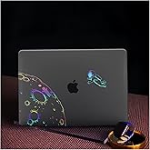 BYCeKe Compatible with MacBook Air 13.6 inch Case 2022-2026 M4 A3240 M3 A3113 M2 A2681,Clear Glitter Matte for MacBook Air 13 M4 Hard Shell with Keyboard Cover for Mac Air 13.6, Astronaut Black