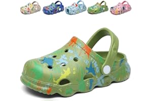 Fadezar Kids Clogs Boys Girls Toddler Dinosaur Slip on Slide Garden Shoes Cartoon Beach Pool Kids Clog Sandals Slippers Water Clogs