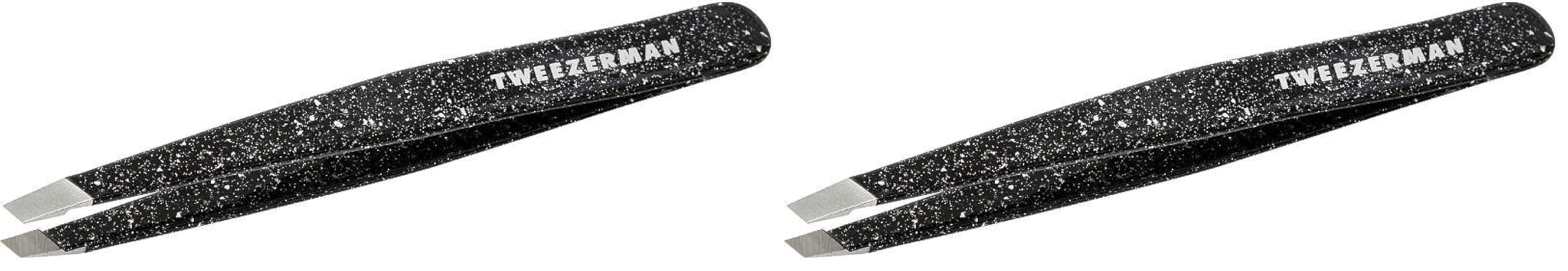 Tweezerman Special Edition 40th Anniversary Slant Tweezer - Eyebrow Tweezers for Women and Men, (Pack of 2) Image