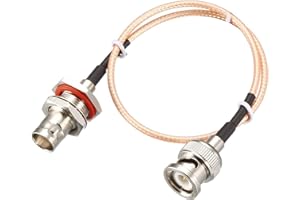 Boxonly Coaxial Cable with BNC Bulkhead Female to BNC Male Connectors Low Loss Coax Cable RG316 50 Ohm 1 Ft