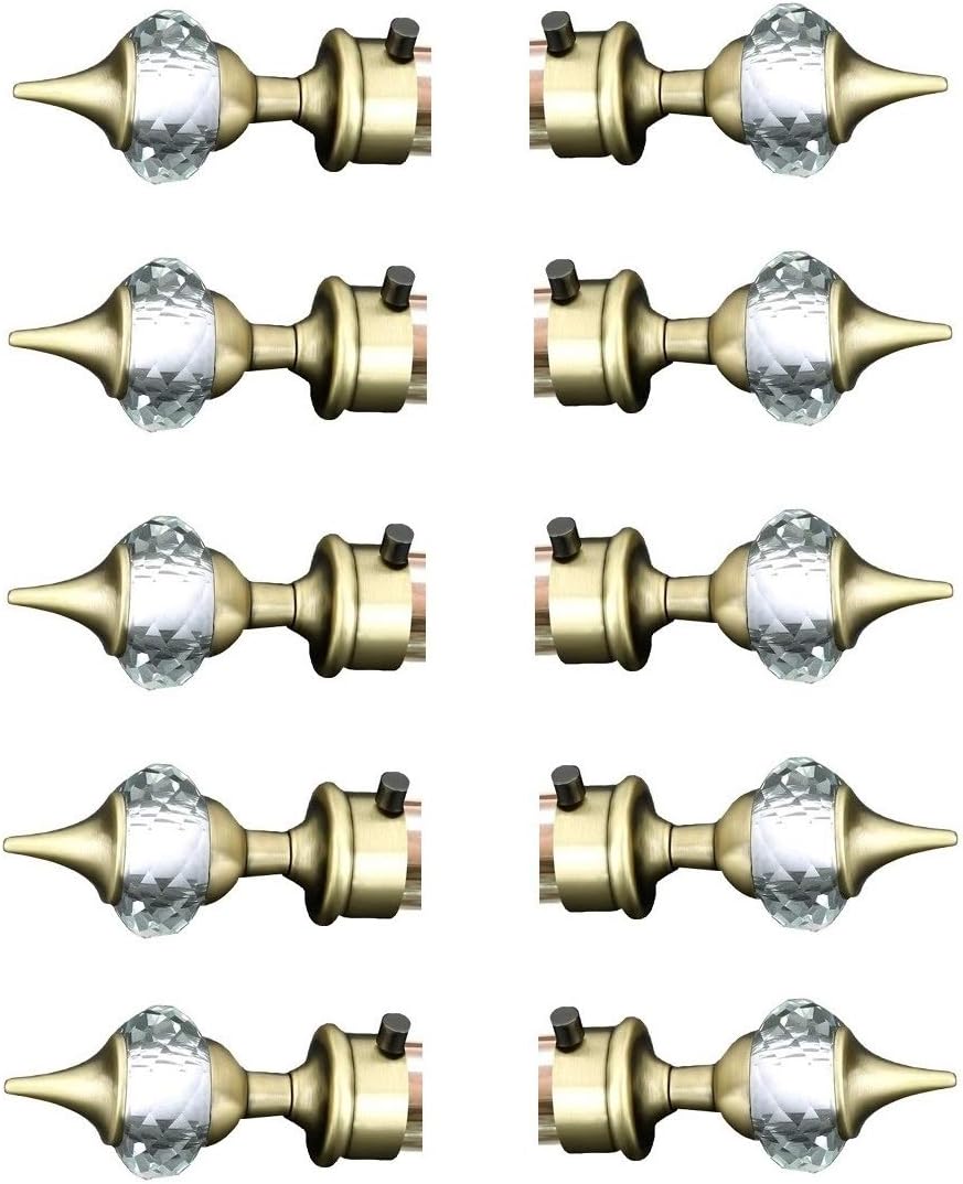 WSK Brass And Aluminium Curtain Bracket, Golden, Set Of 10