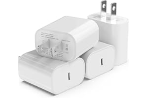4Pack USB C Charger Block, iGENJUN 20W for Phone Fast Charger Wall Charger with PD 3.0, Compact Type C Power Adapter for Phone 16/15/14/13, Galaxy, Pixel, AirPods Pro (Arctic White)