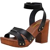 CUSHIONAIRE Women's Sandra Faux Wood Sandal +LiteSole Technology, Wide Widths Available