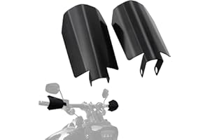 StarknightMT Motorcycle Handguards Black Coffin Cut Stainless Steel Hand Guards Compatible with 2006-2022 Touring Models Road