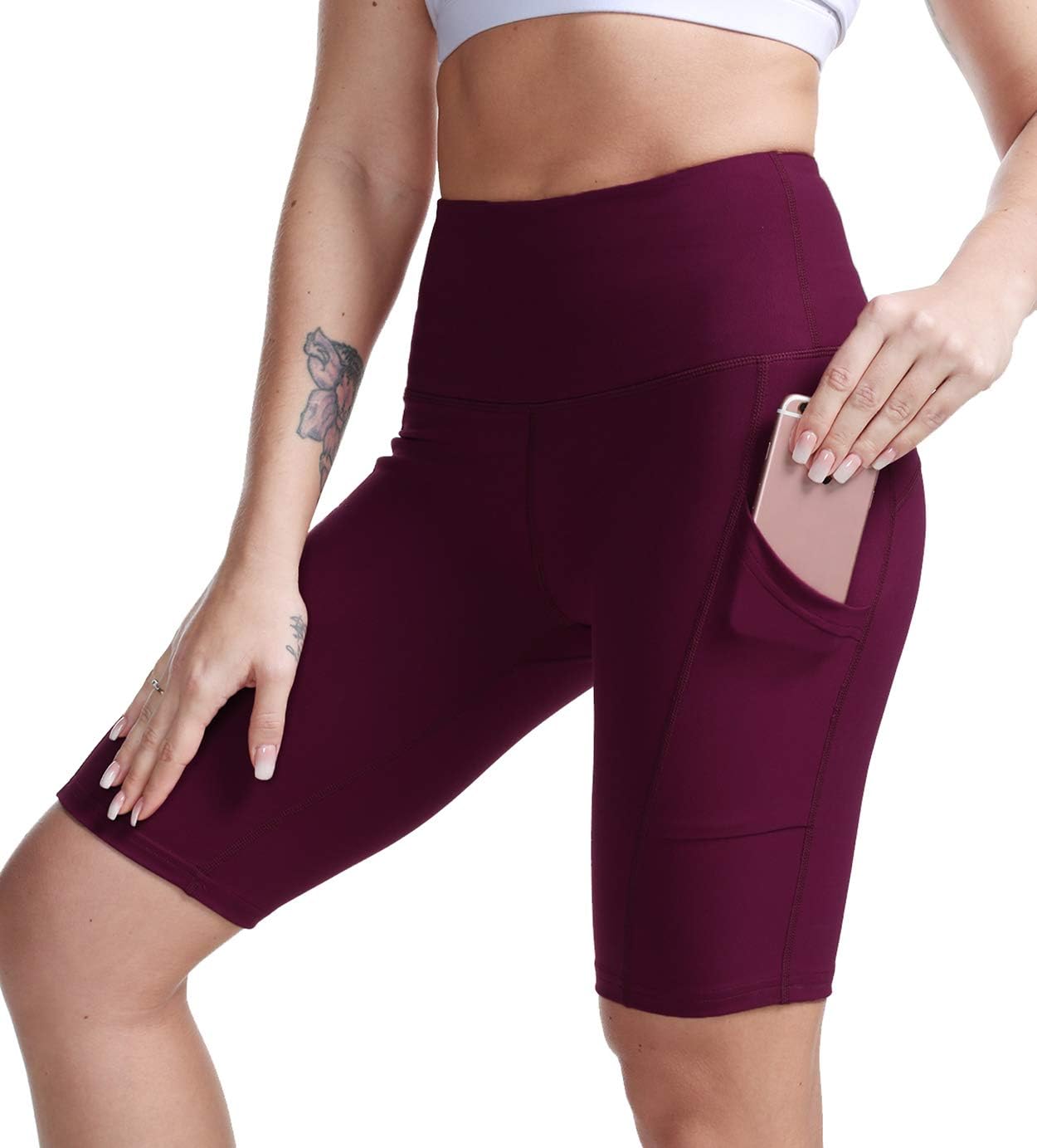 TYUIOHigh Waisted Yoga Shorts for Women Tummy Control Workout Running Biker Shorts