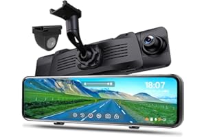 NikoMaku Mirror Dash Cam Front and Rear OEM Design Backup Camera 10 Inches Screen for Cars 2K Resolution Full Touch Screen Rear View Mirror Camera 170° Wide Angle Dual Cameras Waterproof AS5