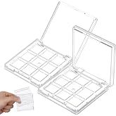 Ipetboom Empty Makeup Palette Depotting Cases - 2pcs 9-Grid Empty Clear Blush Lipstick Box - Portable Makeup Organizer Storage Cases Highlighters Sample Eye Shadow Bracket Travel