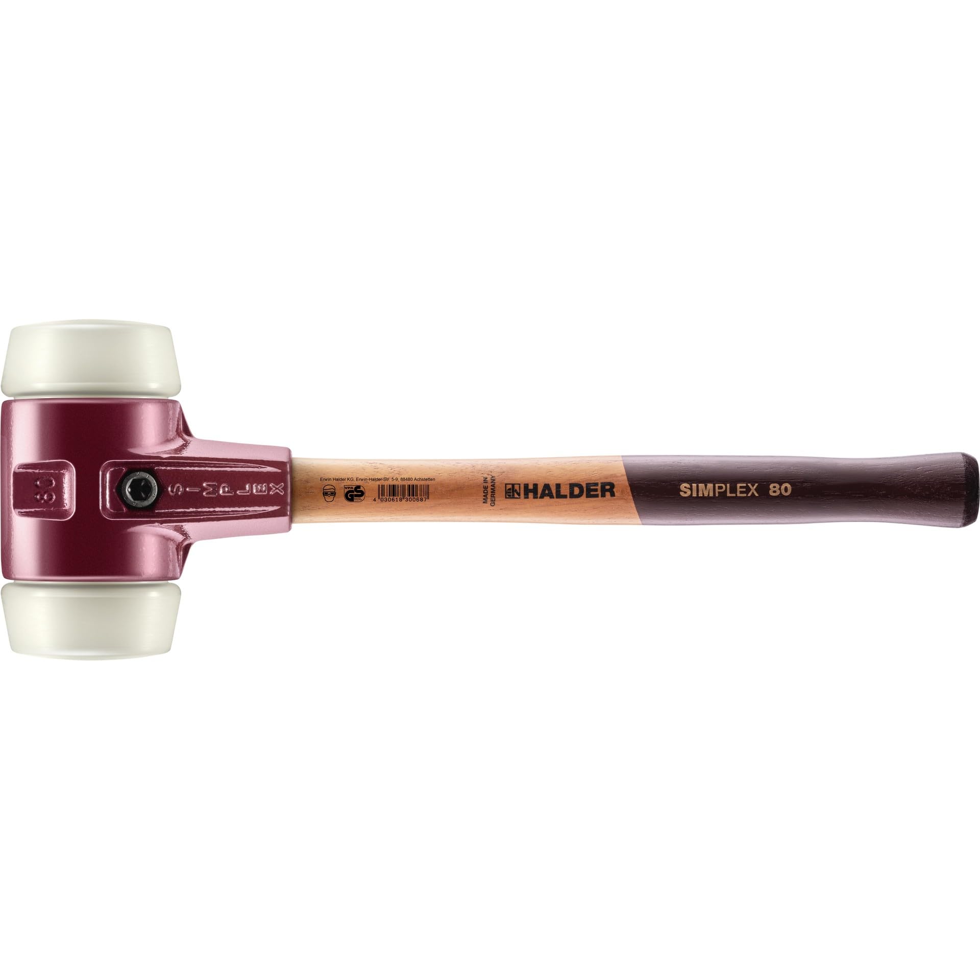 Halder 3008080 80 mm 3008 Nylon "Simlpex" EH Soft-Face Mallet - Multi-Colour