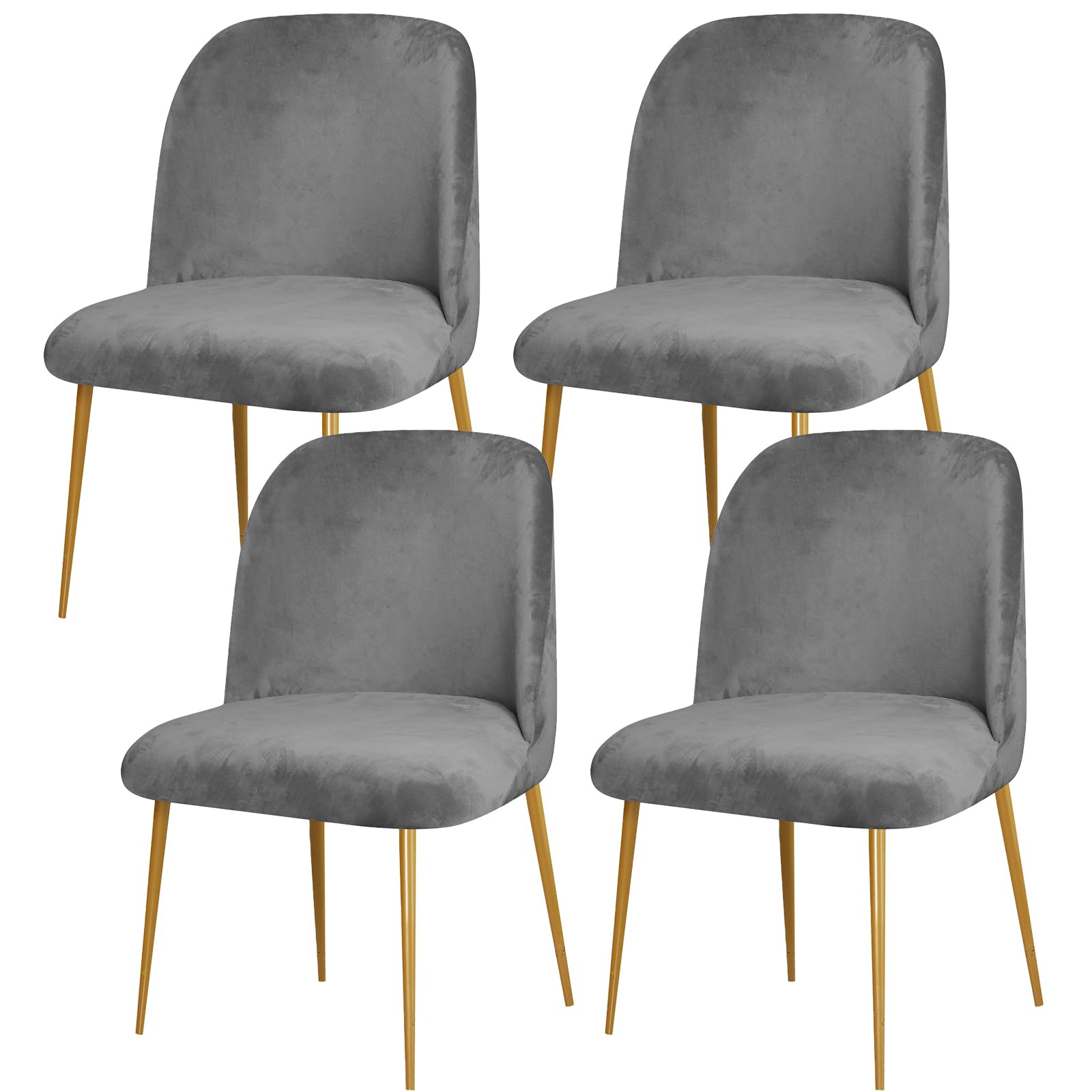 Photo 1 of Gollense Velvet Curved Back Chair Covers for Dining Room Set of 4, Mid Century Modern Chair Slipcovers, Semi Circle Back Chair Seat Protector for Kitchen Living Room (Dark Grey)