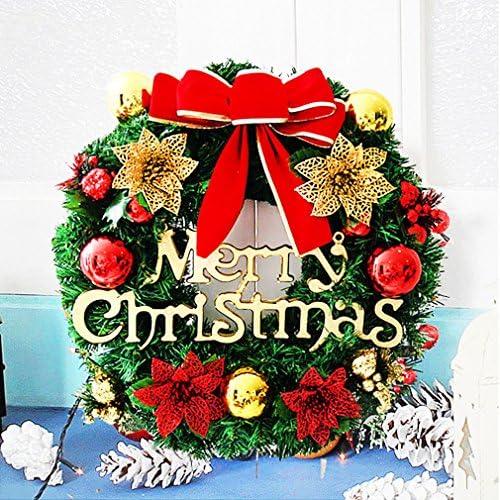 Christmas Decor - Christmas House Artificial Pine Garlands Indoor/Outdoor Green Christmas Garland (Red Bow)