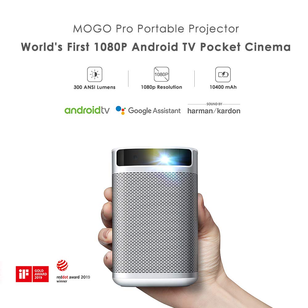XGIMI MOGO Pro, True 1080P Full HD Projector, 300 ANSI Lumen Smart Wi