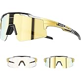 KAPVOE Photochromic Cycling Glasses Mountain Bike Sunglasses Clear MTB Bicycle Riding Baseball Running Golf for Men Women K75