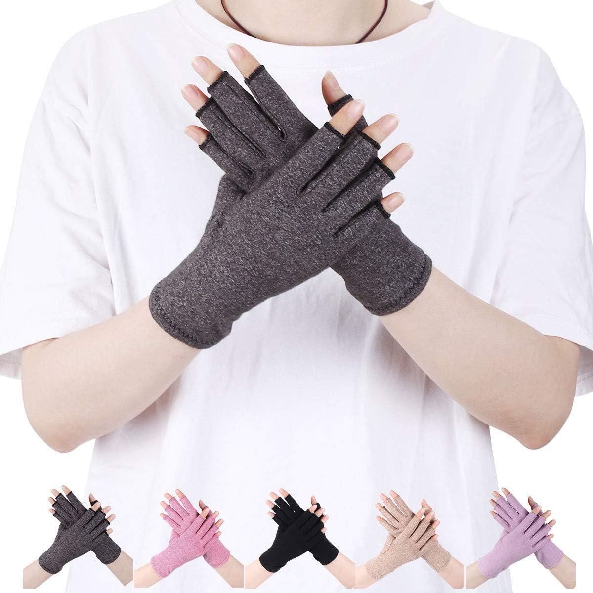 Rheumatoid Arthritis Gloves - Compression Gloves Fingerless Joint Pain Relief Hand Mitten Warmth Gloves Carpal Tunnel Gloves for Women Men