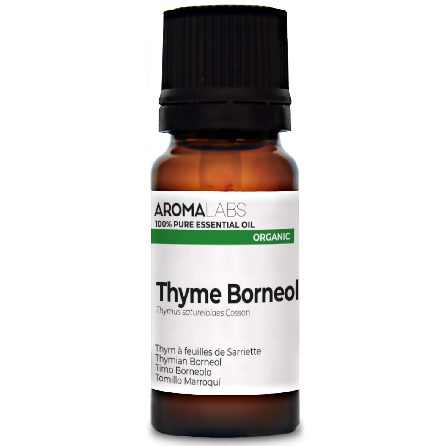 BIO - Thyme Borneol Essential Oil - 10mL - 100% Pure, Natural, Chemotyped and AB Certified - Aroma Labs (French Brand)