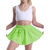 Vsaiddt Flowy Shorts for Girls Athletic Running Biker Shorts Preppy Youth Butterfly Shorts