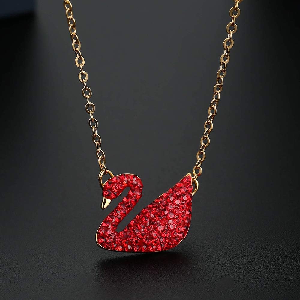 Red Swan Necklace Female Cross Chain Pendant Fashion Pendant