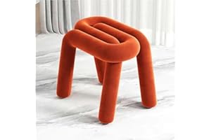 Soft Velvet Fabric Vanity Stool, Irregularly Shaped Ottoman, Upholstered Backless Pouf Ottoman, Small Stool for Living Room, 