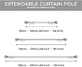 Aspire Homeware Brushed Silver Extendable Curtain Pole 70-120cm 28mm view 7