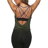 LEXISLOVE Womens Workout Shirts Sexy Open Back Activewear Workout Clothes Sports Yoga Tank Tops