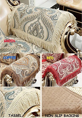 Sideli Luxury Sofa Arm Chair Pad Non-slip(1pc-20x24-sofa arm cover, RED)