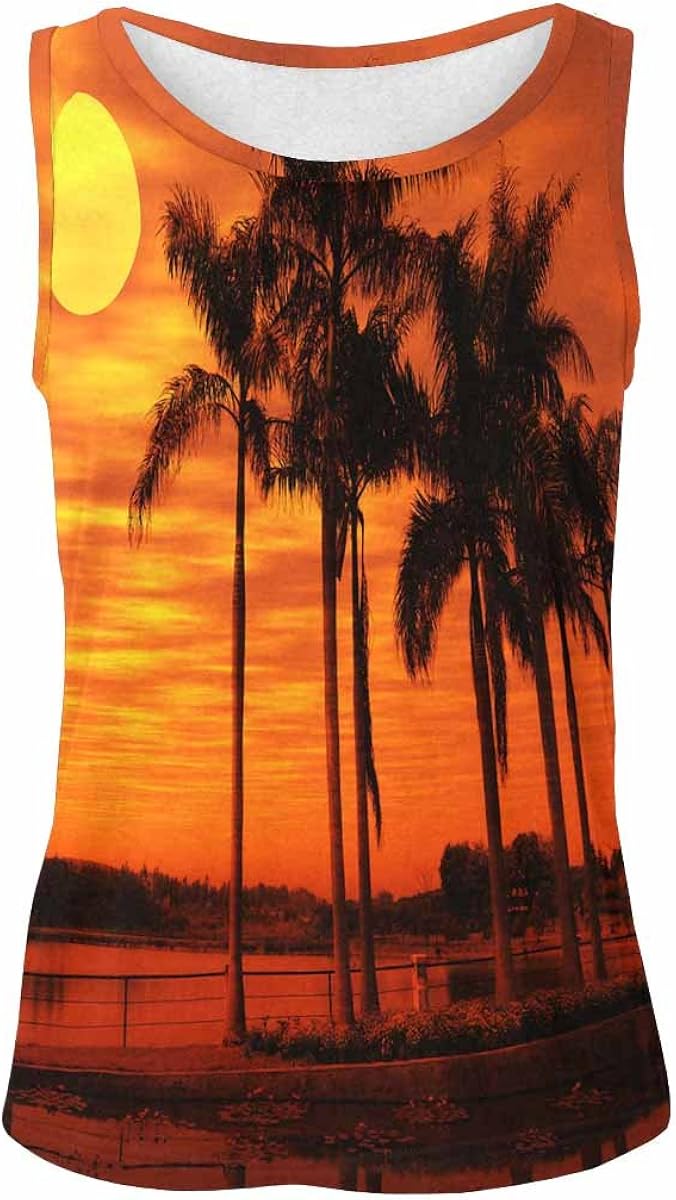 InterestPrint Graphic Design Tank Tops for Women T-Shirt Workout