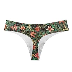Coloranimal Christmas Thongs for Women,Poinsettia