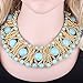18K Gold Tone Copper Chains & Natural Stone Strands Chokers Necklaces 3 Color 16.9Inch