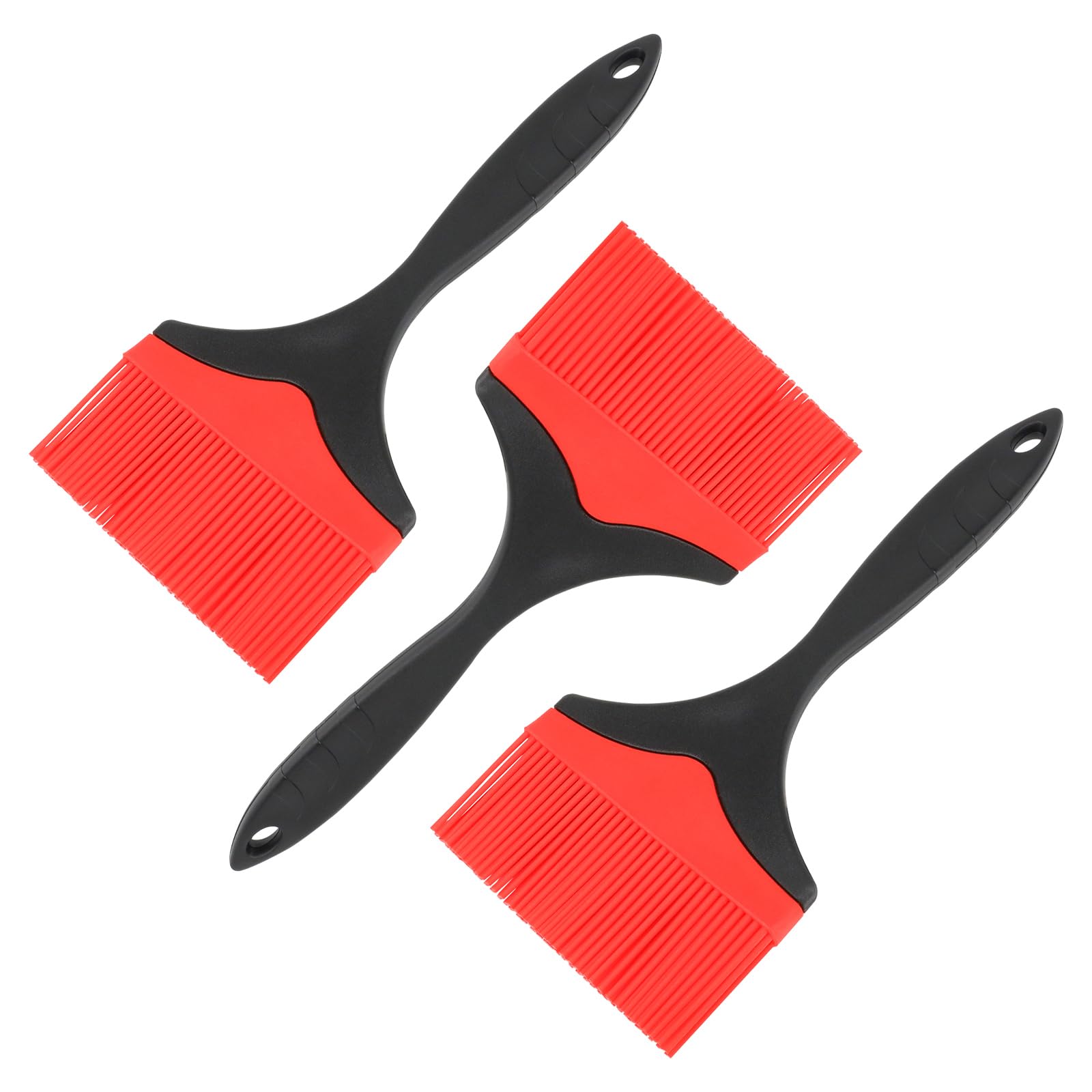 Realand Extra Large Silicone Basting Pastry Brush, 10cm Wide Heat Resistant Silicone Basting Brush for Cooking Baking Grilling and Spreading Oil BBQ Sauce Butter Marinade, 3Pcs