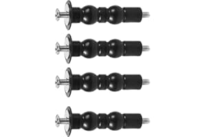 4pcs Universal Toilet Seat Fixing Hinges Screws, Rubber Black Seat Bolts Anti-Slip Hardware Replacement Kit for Office Hotel 