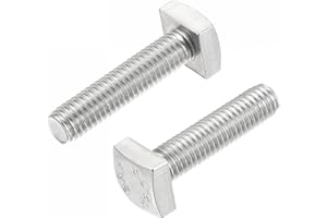 uxcell Square Head Bolt, 2pcs M8x30mm Fully Thread 304 Stainless Steel Grade C Square Machine Screws