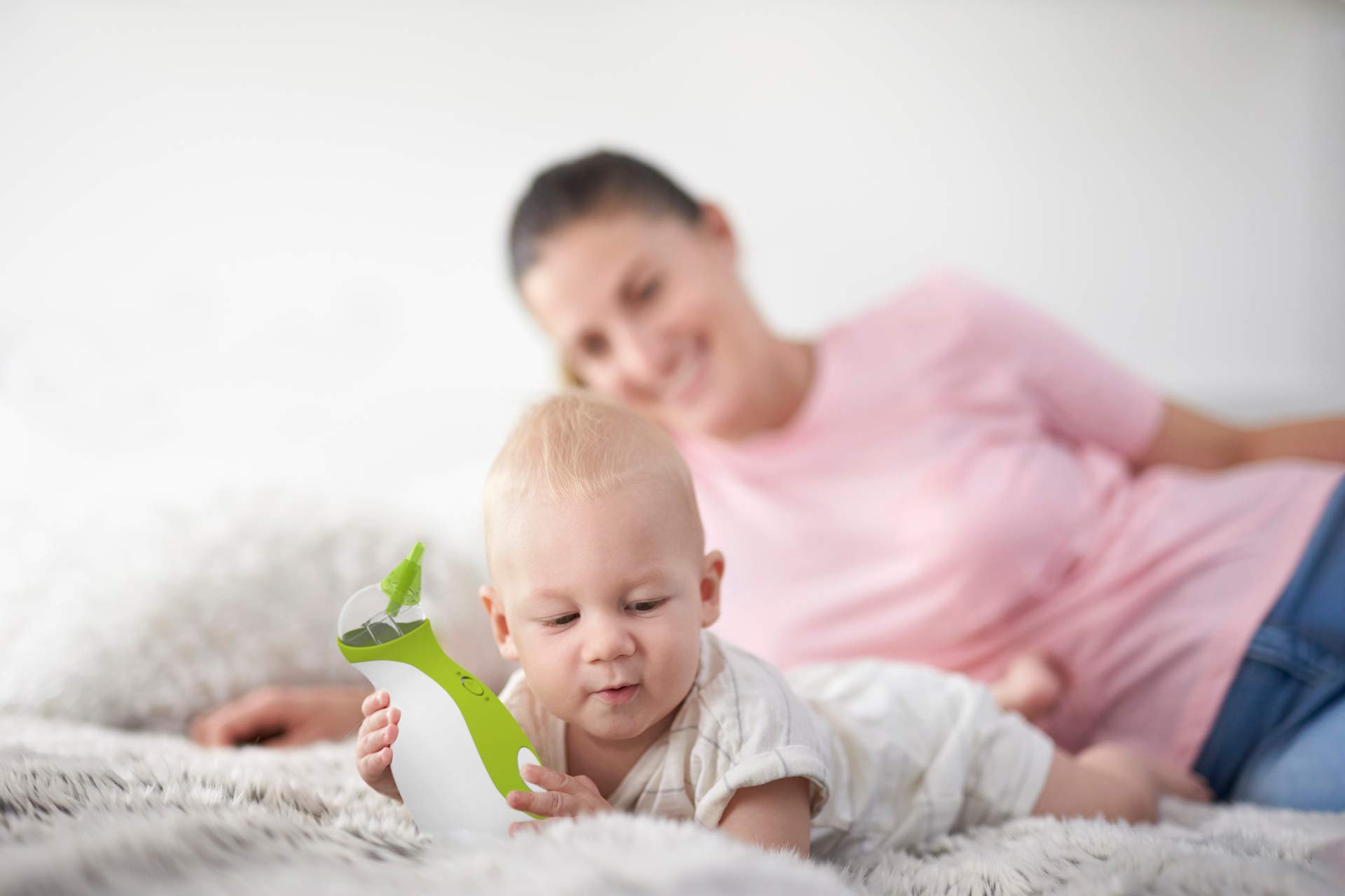 Nosiboo Go Nasal Aspirator for Babies | Electric Nose Sucker | Made in EU | Portable, Battery-Operated | Premium Quality | UPT Powered Suction