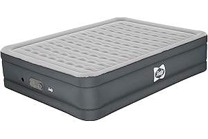 BESTWAY Sealy: AlwayzAire Tough Guard 18" Airbed - Queen - Built-in Dual Pump, Inflatable Matress, Wave Beam Construction, Antimicrobial Treatment, USB Charge