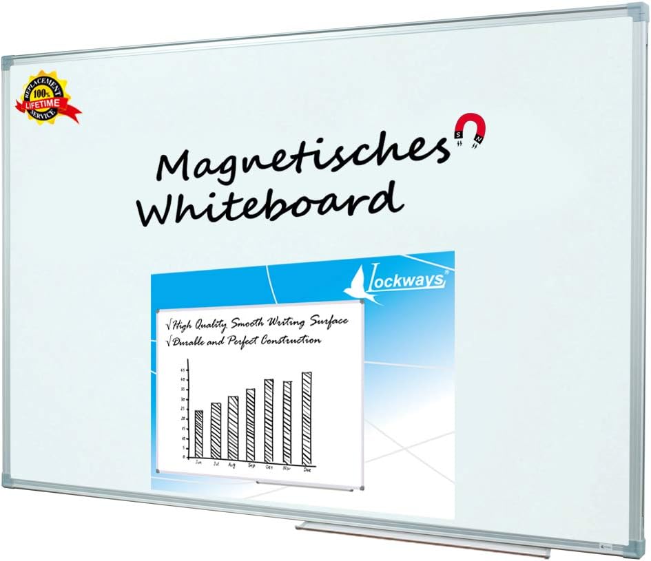 Lockways Magnetic Dry Erase Board - Magnetic Whiteboard/White Board 36 x 24 Inch, 1 Dry Erase Markers, 2 Magnets for School, Home, Office : Office Products