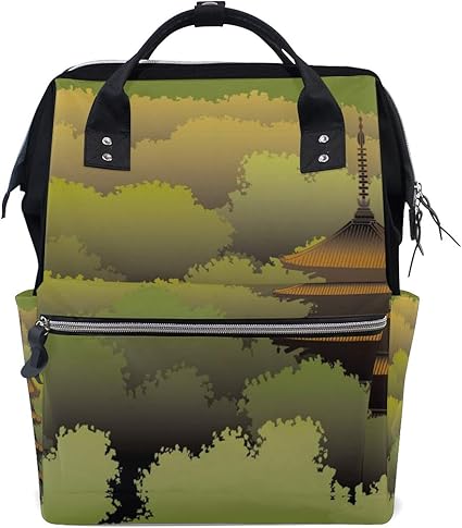 Amazon Co Jp Annsin マザーズバッグ ママバッグ リュック バックパック ハンドバッグ 3way 多機能 防水 大容量 軽量 シンプル おしゃれ ベビー用品収納 出産準備 旅行 お出産祝い 建物 和式 お洒落 和風 和柄 ベビー マタニティ