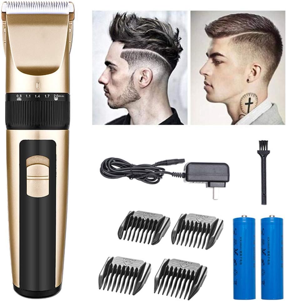 HLDWXN Hair Clippers for Men, Professional Cordless Hair Trimmer Beard Trimmer Hair Cutting Kit, Rechargeable Ceramic Blades for Men Women,Gold