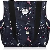 HUA ANGEL Floral Tote Bag - Casual Shoulder Bag Daily Tote Bag with Zipper Gym Travel Shopping Work Handbag for Women
