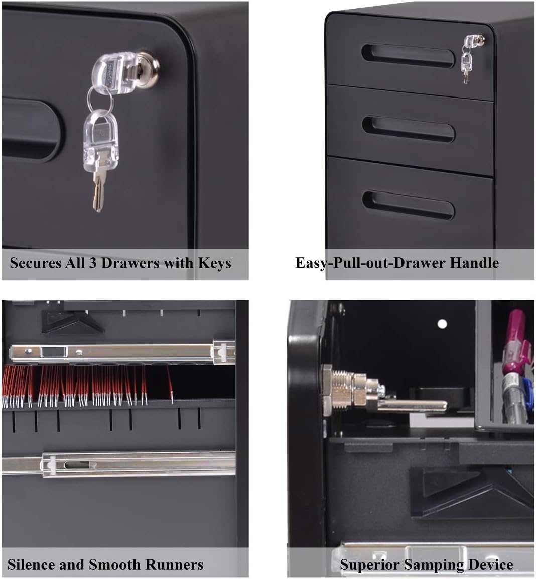 Rolling File Cabinet With Lock For Home Office Greatmeet Metal Mobile 3 Drawer Filing Cabinet Home Kitchen Mobile File Cabinets
